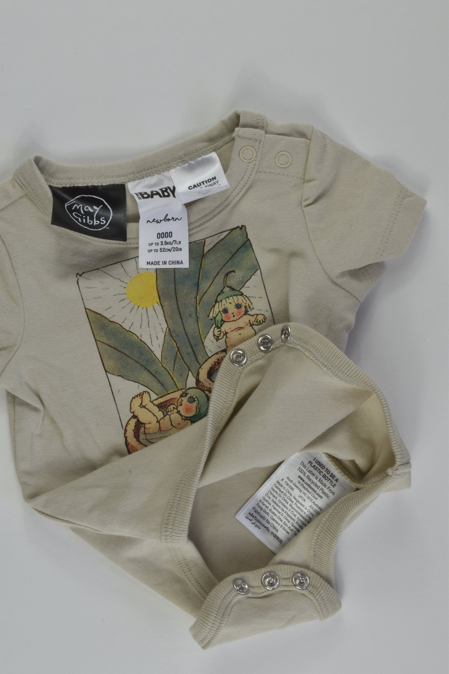 May Gibbs Size 0000 Gumnut Babies Bodysuit