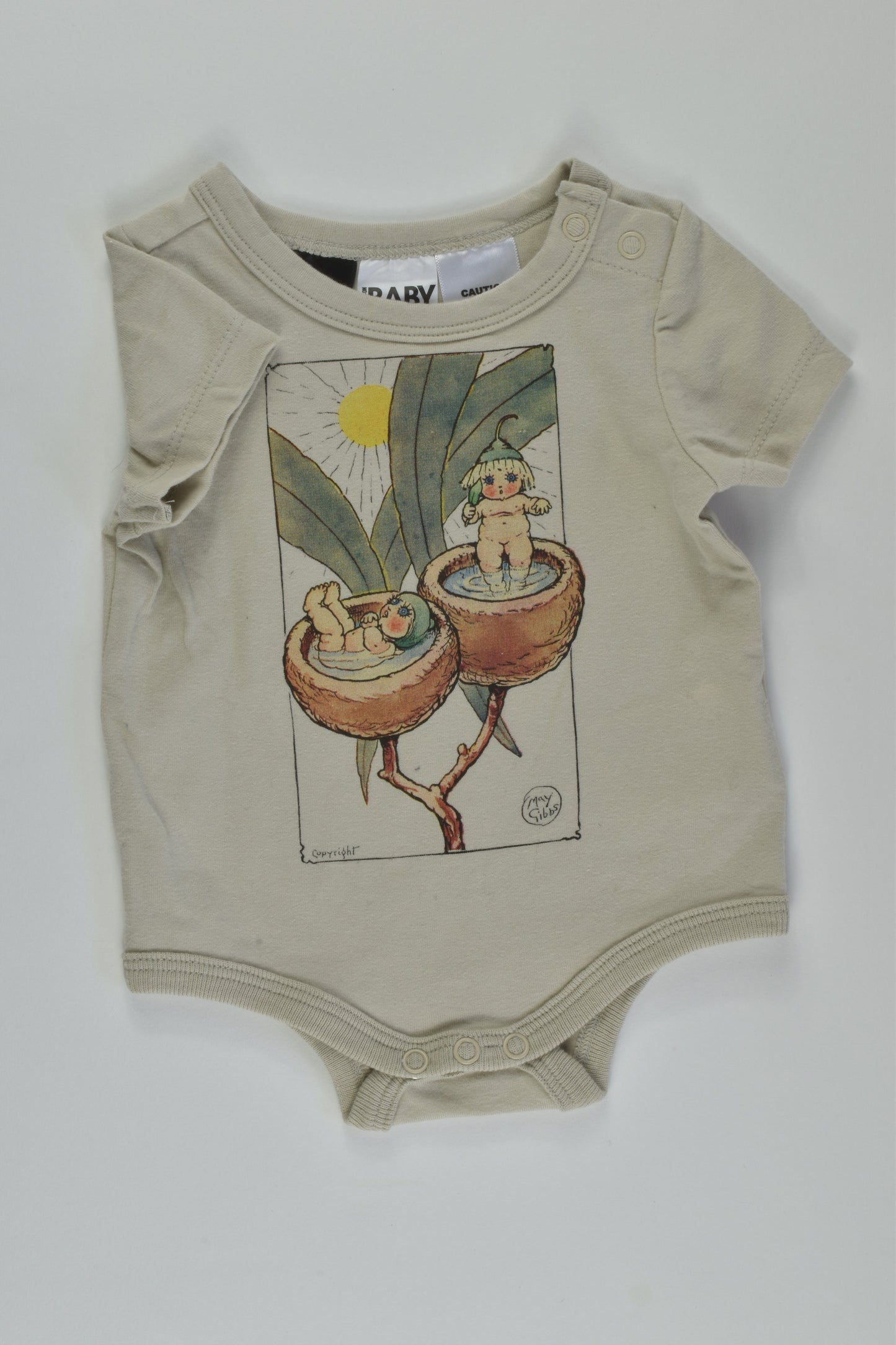 May Gibbs Size 0000 Gumnut Babies Bodysuit