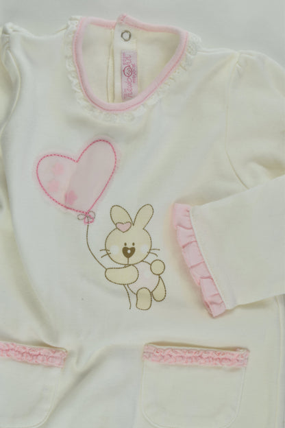 Mayoral (Spain) Size 0 (12 months, 80 cm) Bunny and Balloon Footed Romper
