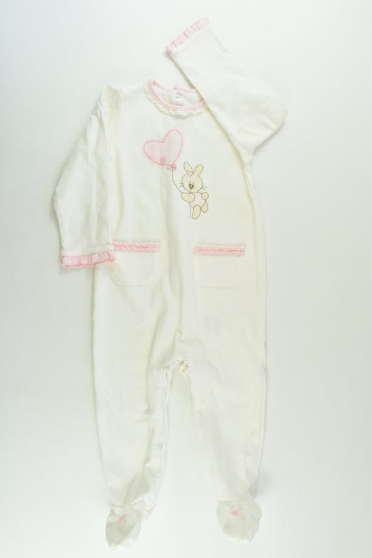 Mayoral (Spain) Size 0 (12 months, 80 cm) Bunny and Balloon Footed Romper