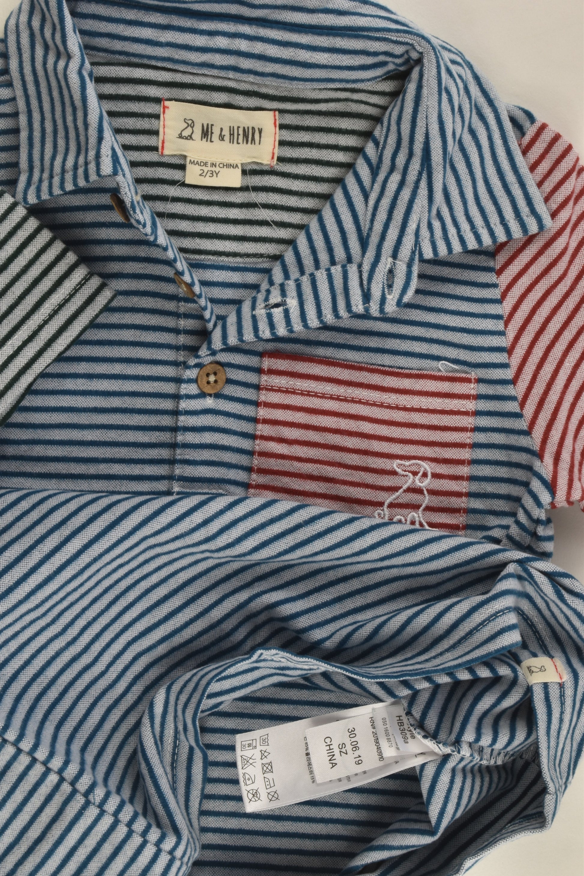 Me & Henry Size 2/3 Striped Polo Shirt