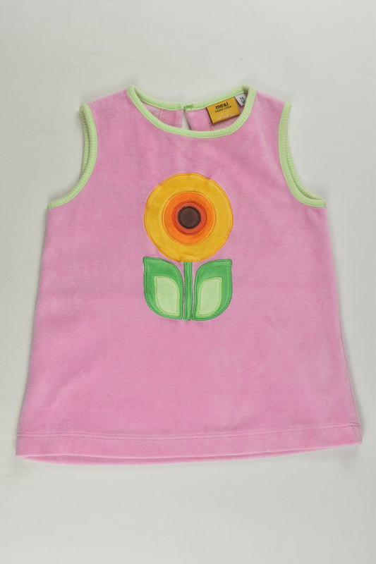 Me&i Size 0 (74/80 cm) Flower Velour Dress/Tunic