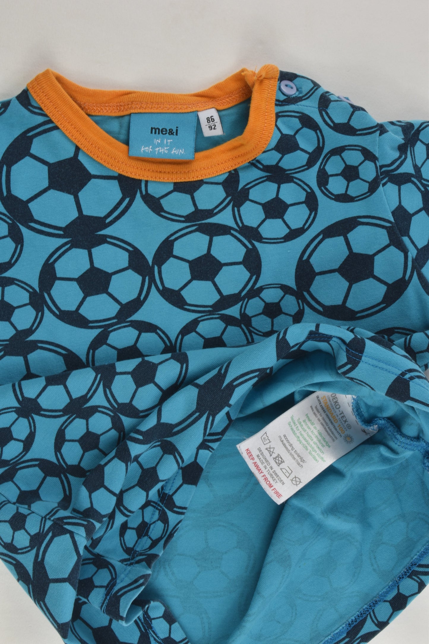 Me&i Size 1-2 (86/92 cm) Soccer Ball T-shirt