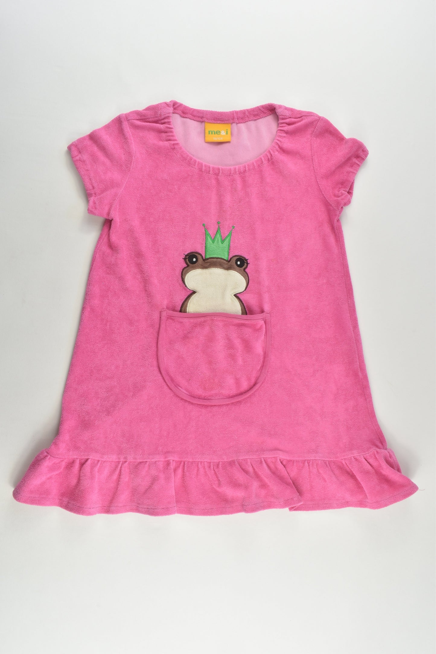 Me&i Size 3-4 (98/104 cm) Frog Pocket Terry Dress