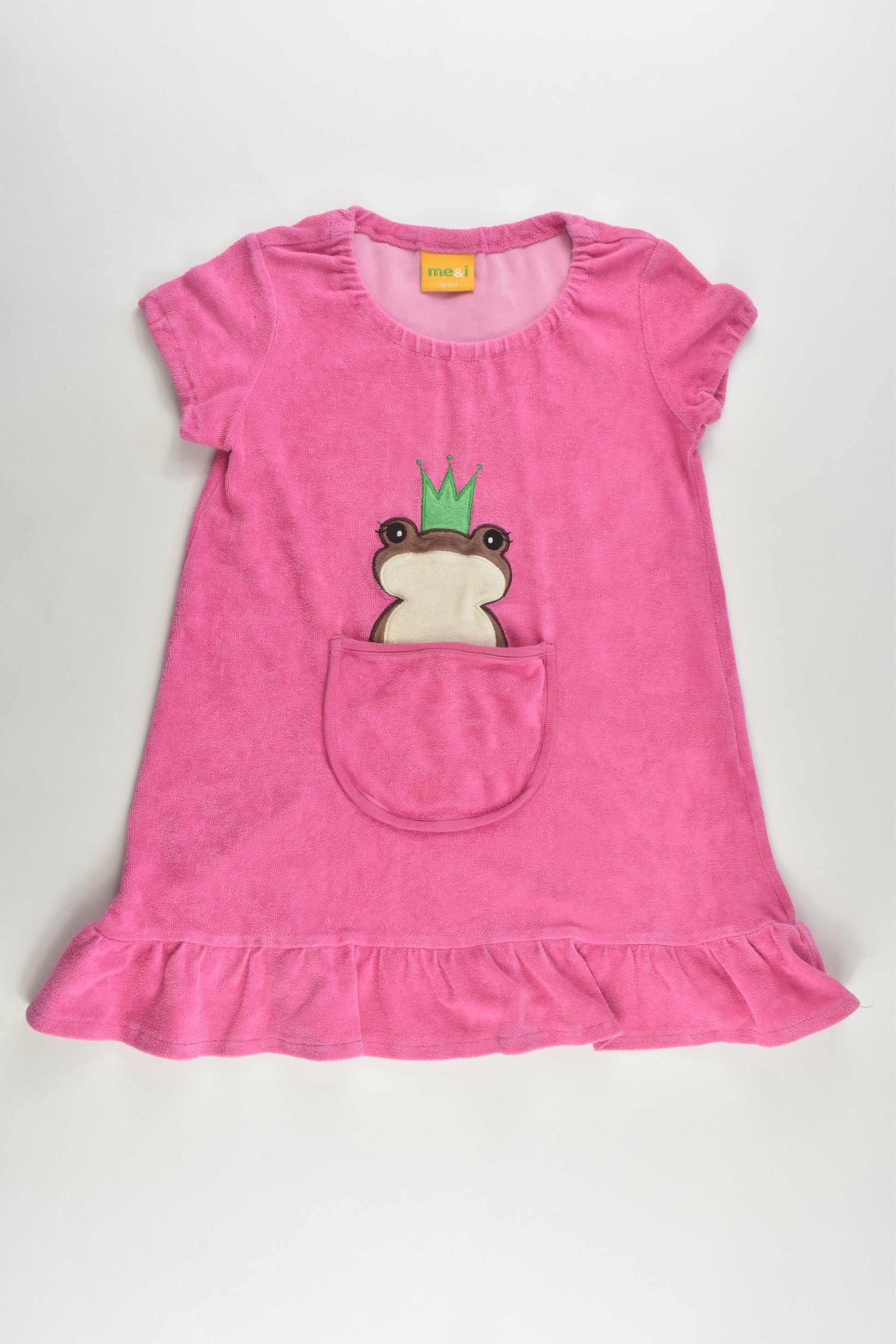 Me&i Size 3-4 (98/104 cm) Frog Pocket Terry Dress