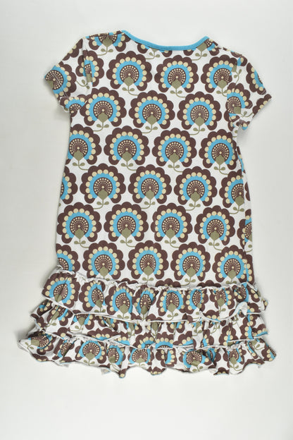 Me&i Size 7-8 (122/128 cm) Retro Flowers and Ruffle Hem Dress