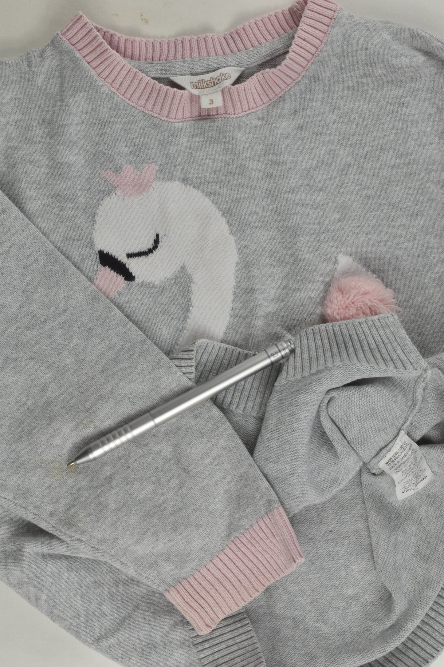 Milkshake Size 3 Swan Knit Jumper