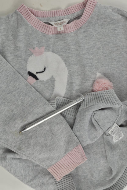 Milkshake Size 3 Swan Knit Jumper