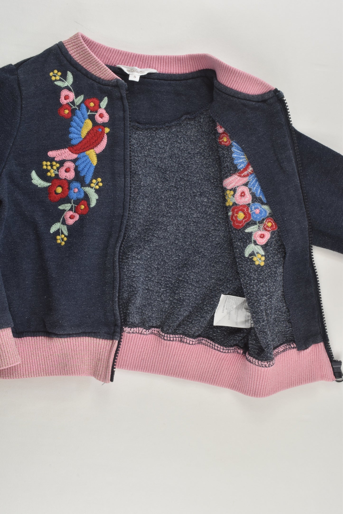 Milkshake Size 4 Embroidery Zip Jumper