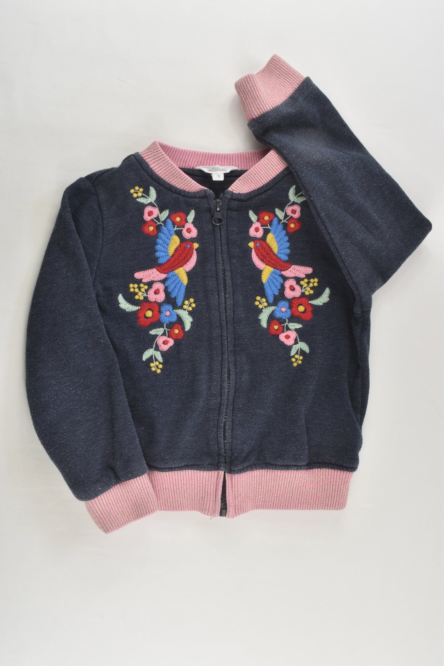 Milkshake Size 4 Embroidery Zip Jumper