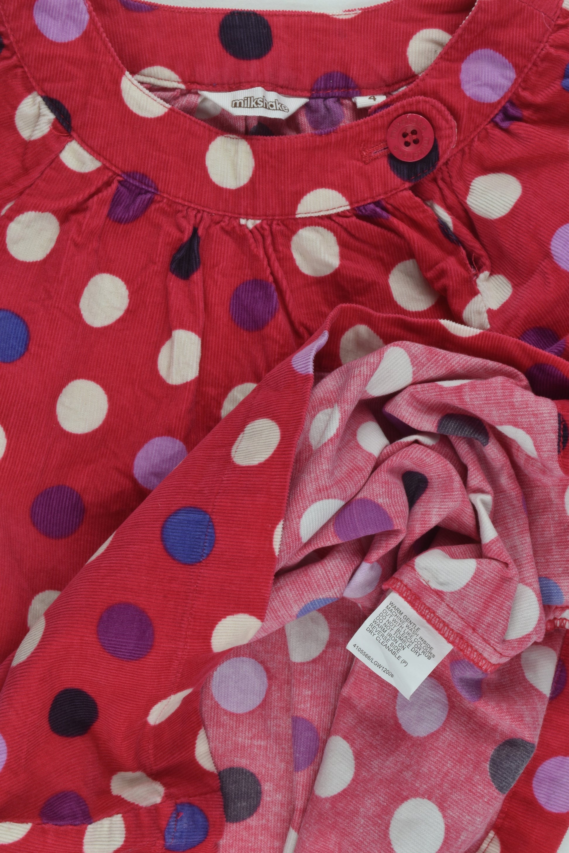 Milkshake Size 4 Polka Dots Lightweight Cord Dress