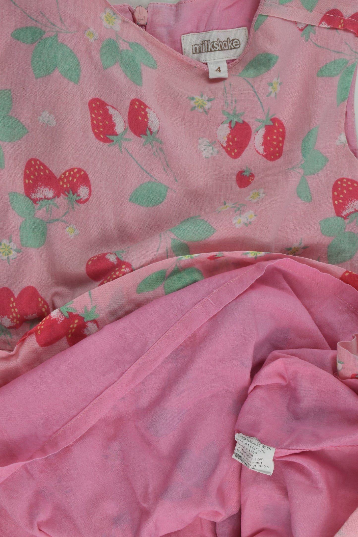Milkshake Size 4 Strawberries Lined Dress