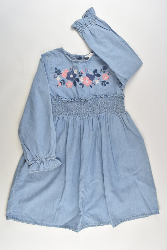 Milkshake Size 6 Lightweight Denim Dress with Floral Embroidery