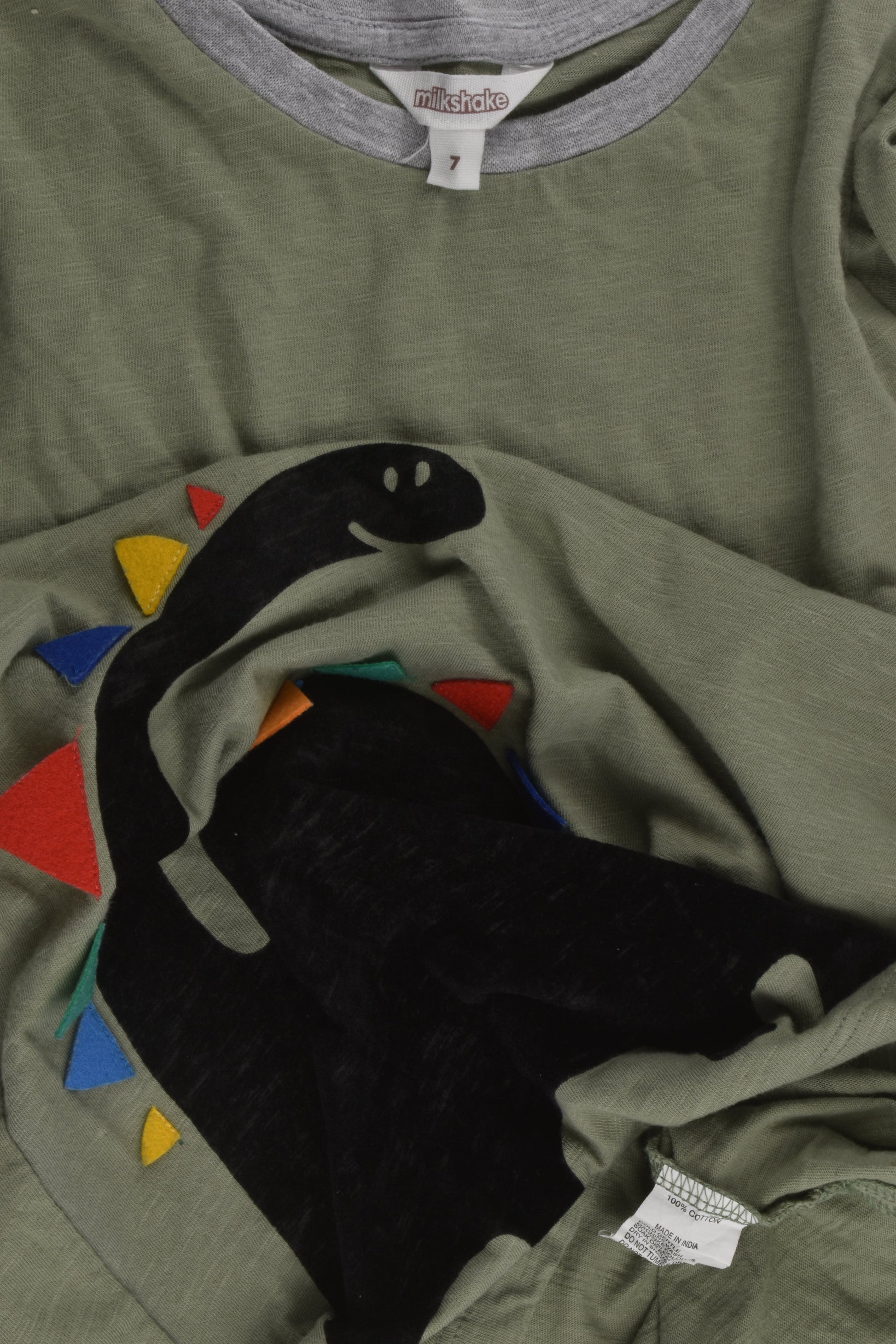 Milkshake Size 7 Rainbow Dinosaur Top