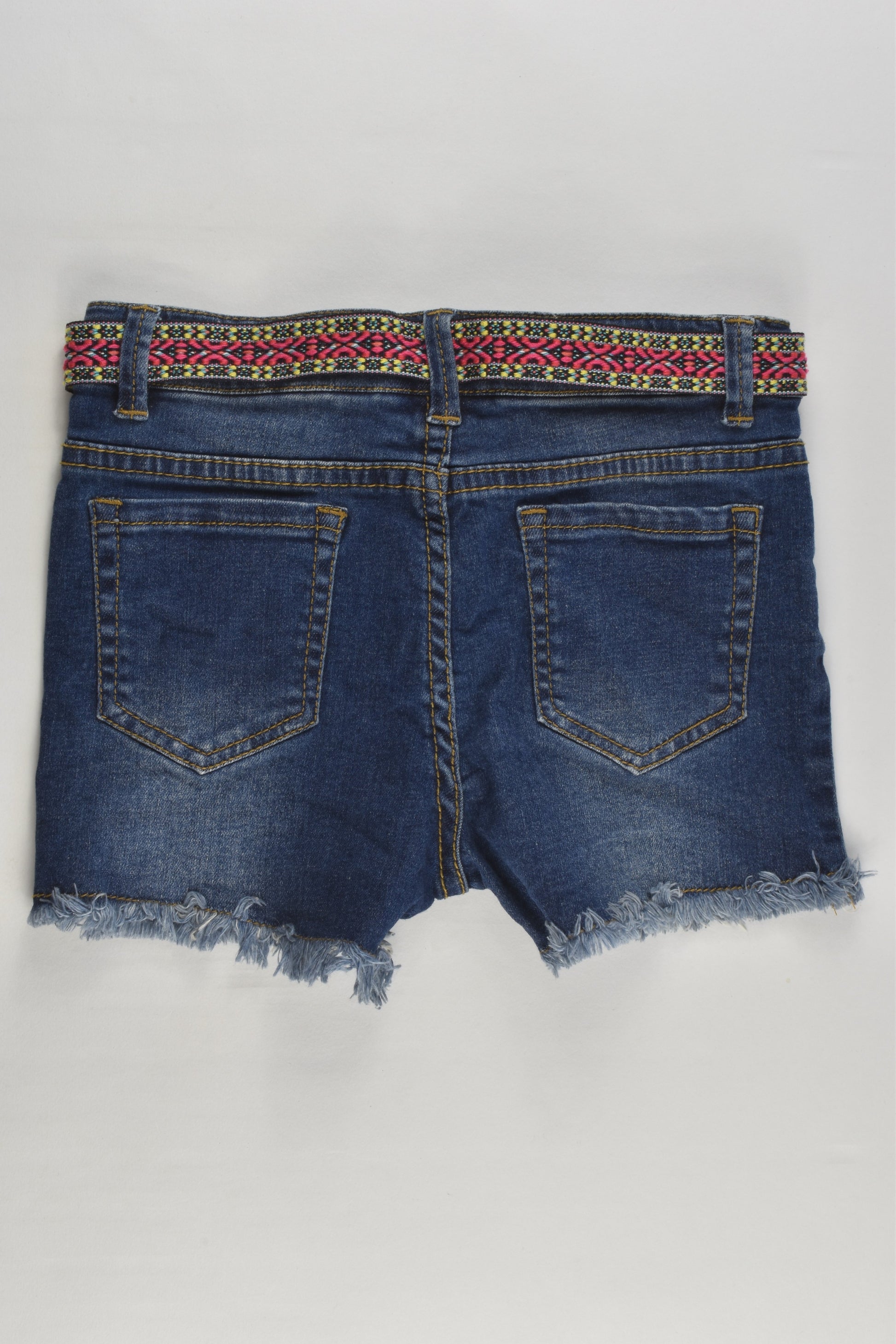 Milkshake Size 8 Denim Shorts with Colourful Belt