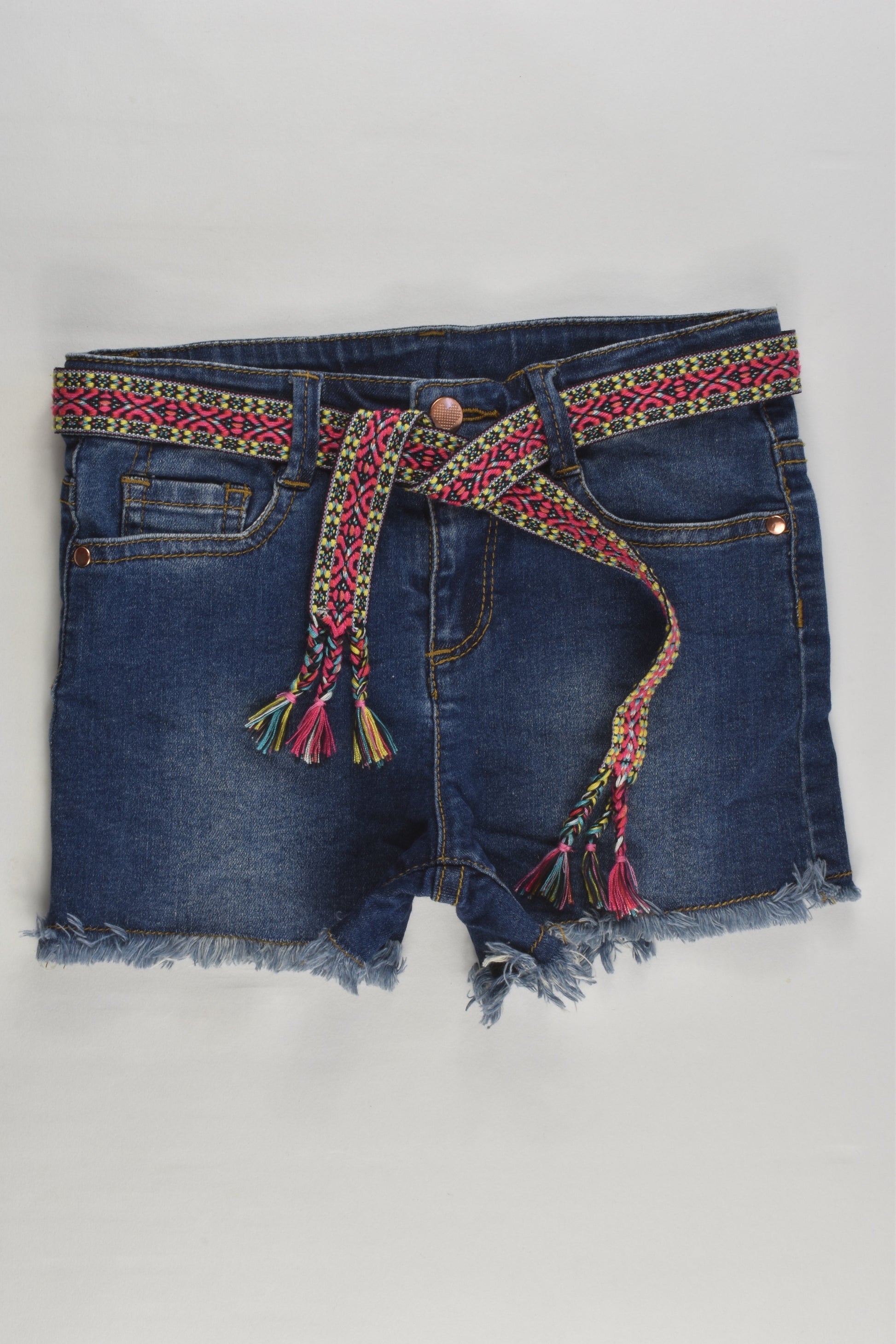 Milkshake Size 8 Denim Shorts with Colourful Belt