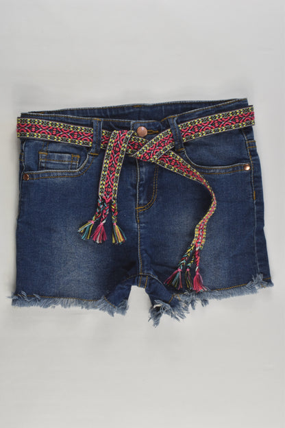 Milkshake Size 8 Denim Shorts with Colourful Belt