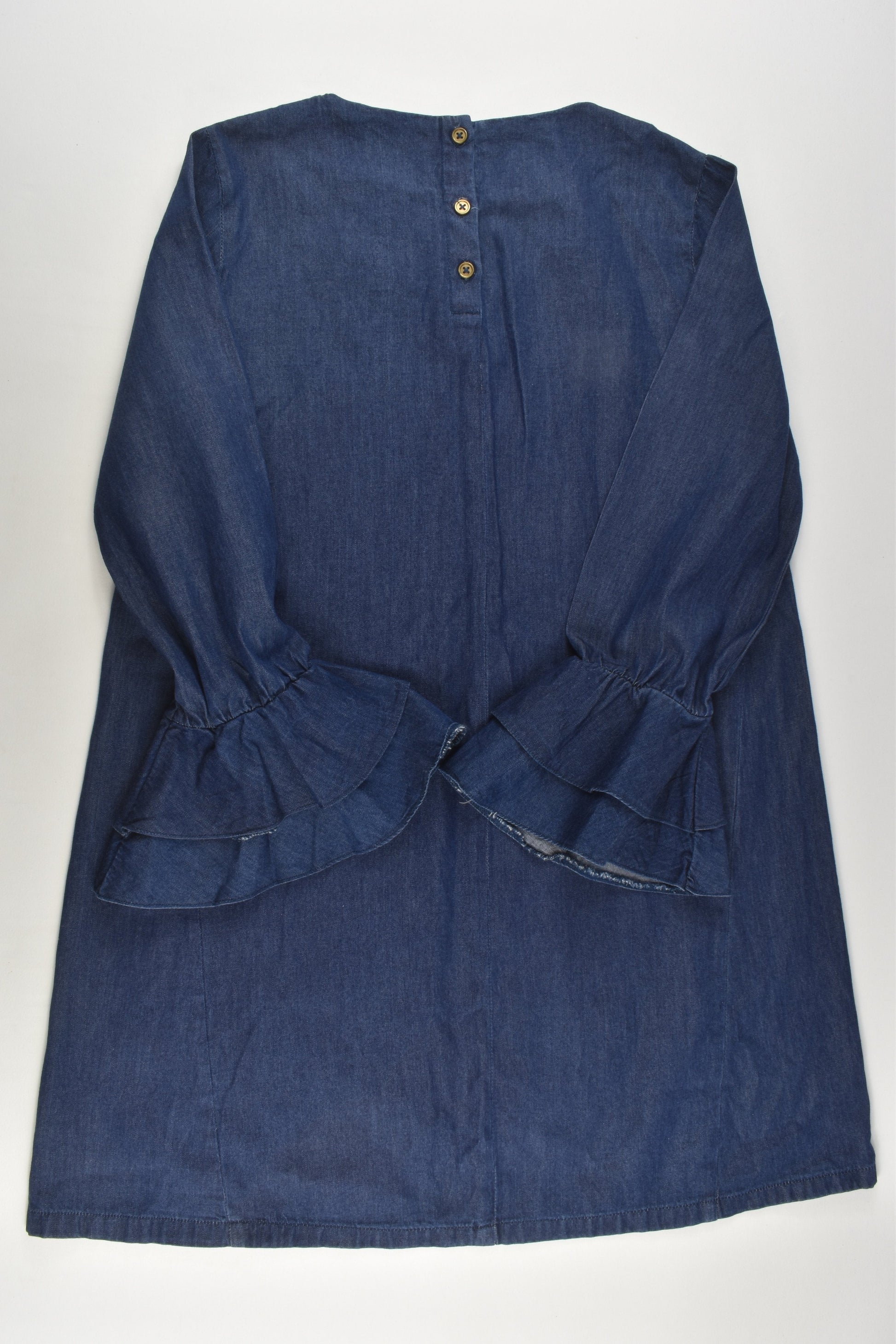 Milkshake Size 8 Lightweight Denim Dress with Floral Embroidery