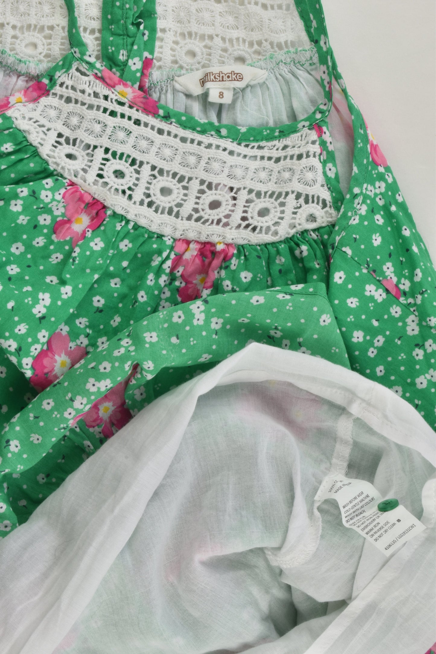 Milkshake Size 8 Lined Lace Front Floral Dress