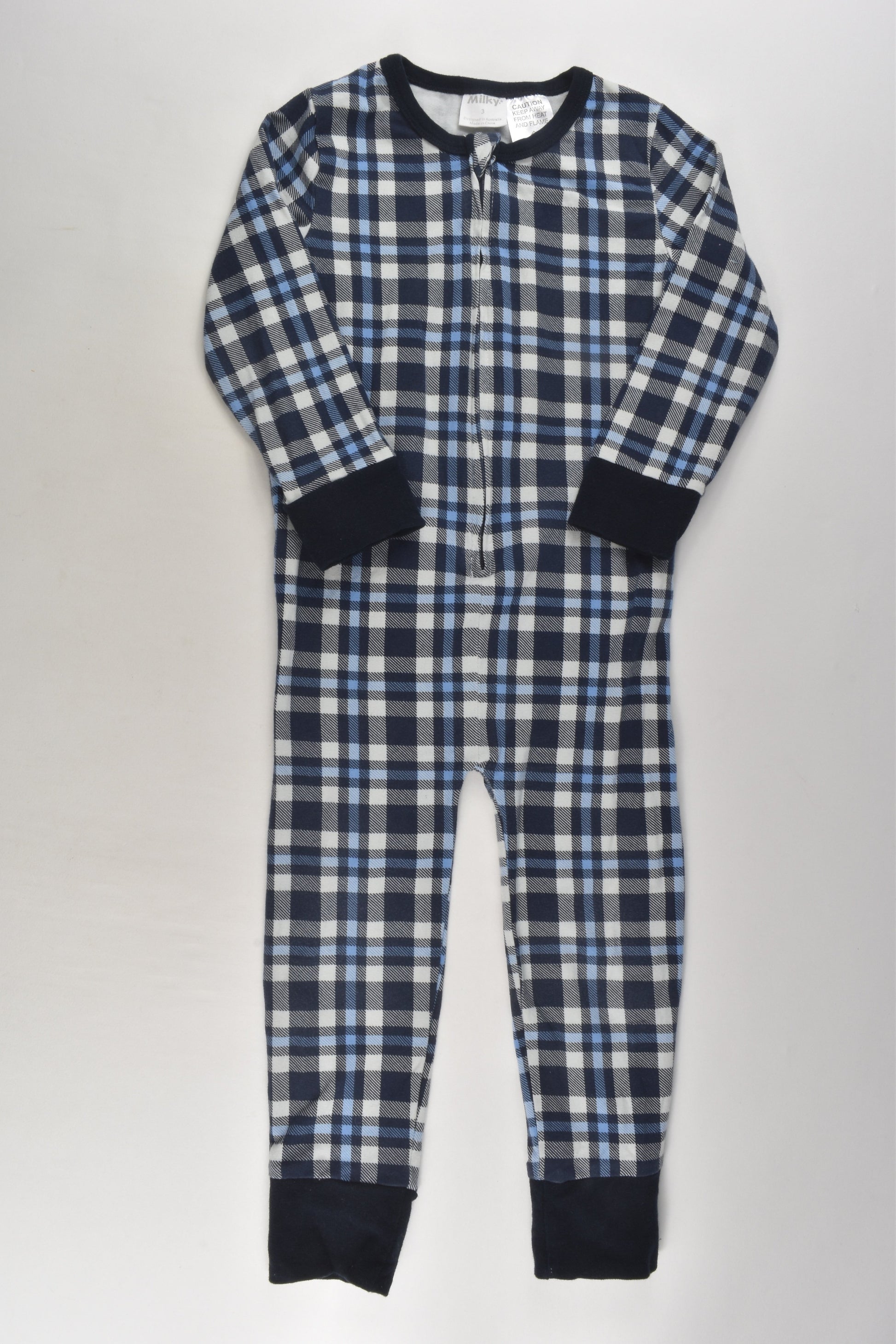 Milky Size 3 Checked One Piece