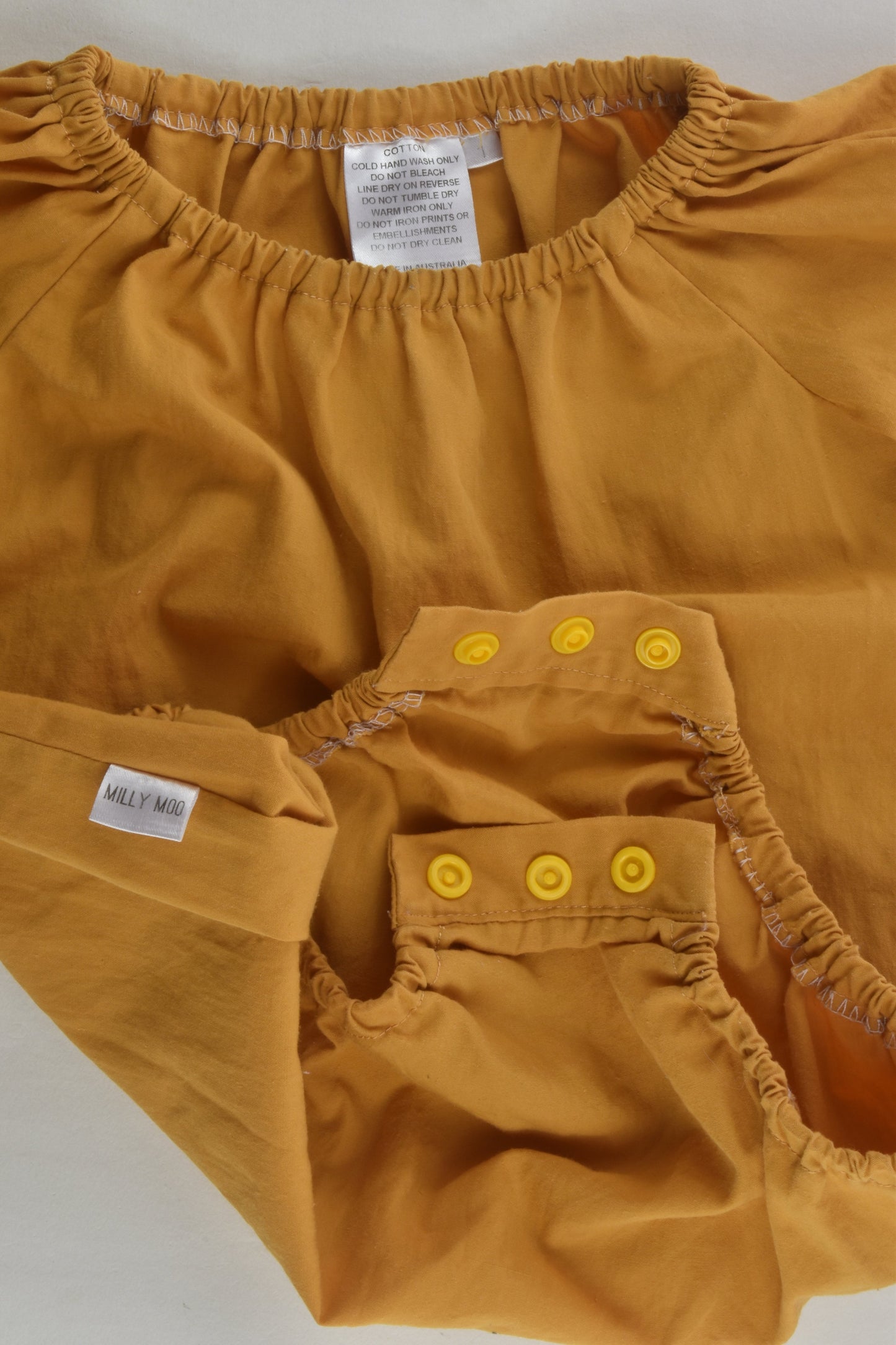 Milly Moo Size 1 Mustard Romper