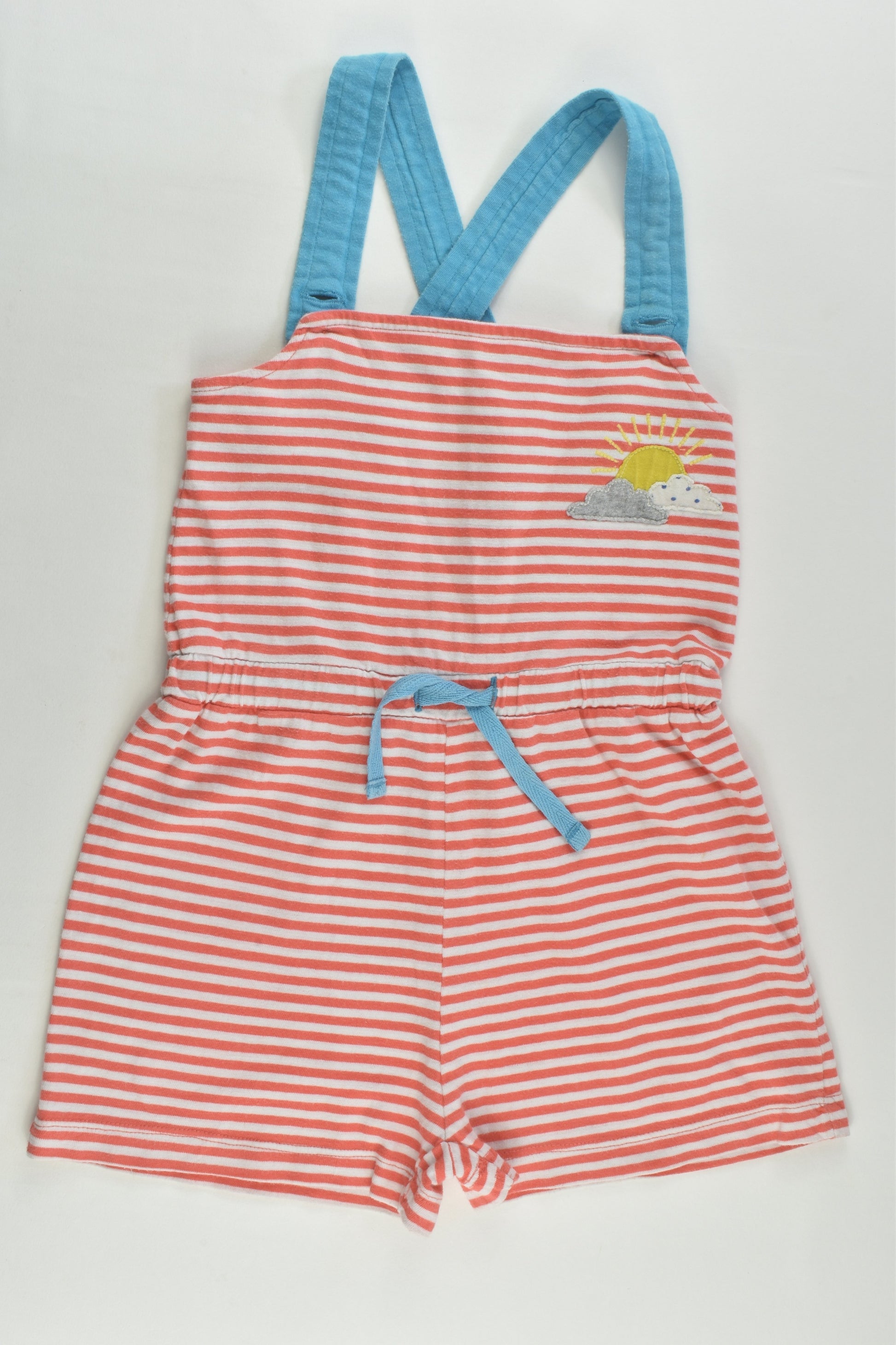 Mini Boden Size 3-4 Sun and Clouds Striped Playsuit