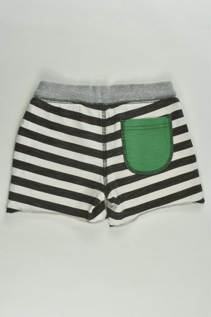 Mini Boden Size 3 Lightweight Black Stripes Shorts