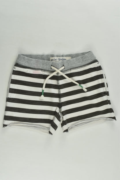 Mini Boden Size 3 Lightweight Black Stripes Shorts