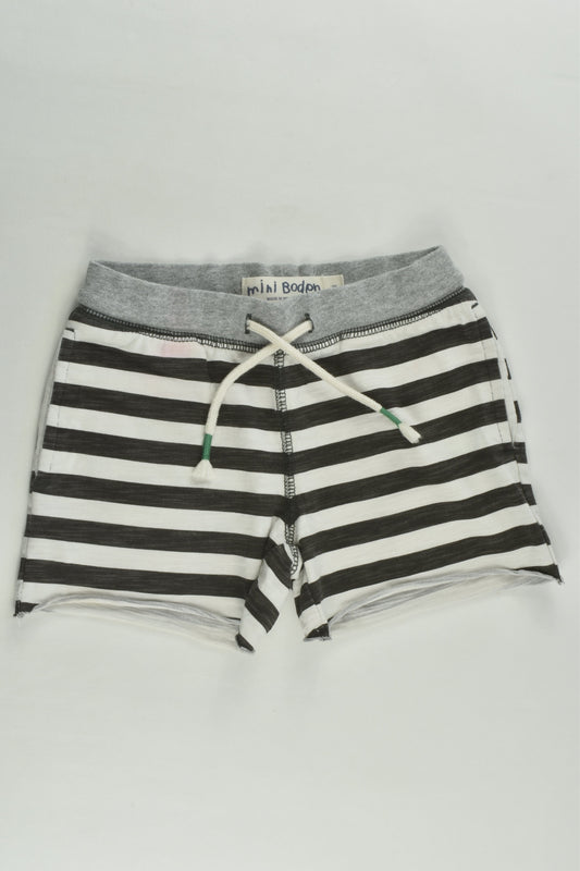 Mini Boden Size 3 Lightweight Black Stripes Shorts