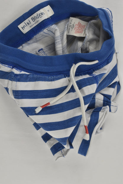 Mini Boden Size 3 Lightweight Blue Stripes Shorts