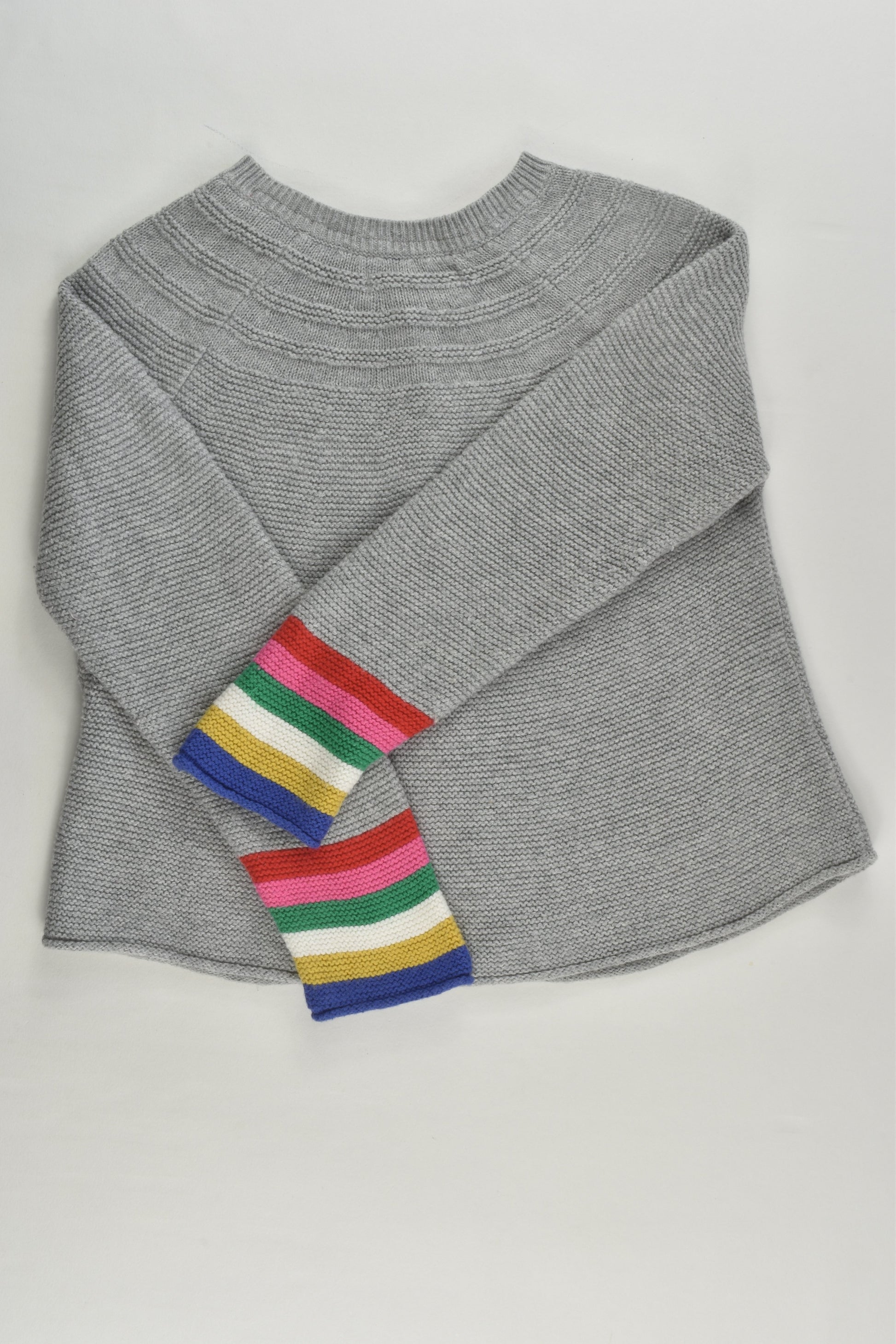 Mini Boden Size 4-5 Cotton/Cashmere Rainbow Stripes Cardigan
