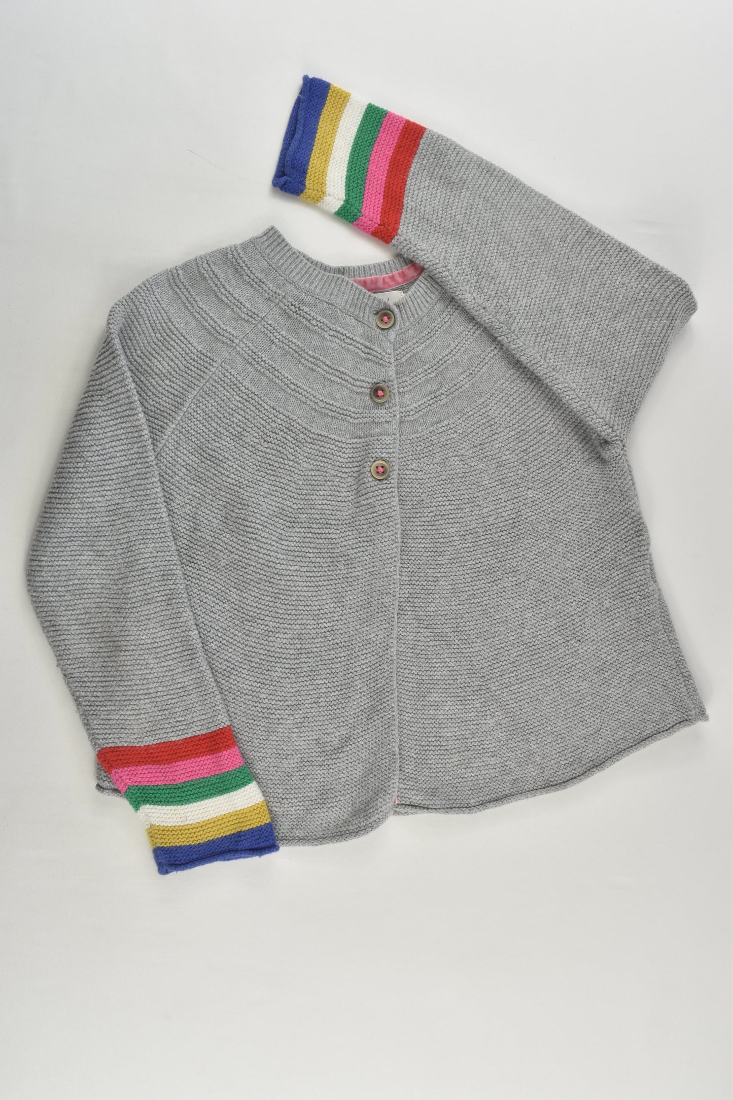 Mini Boden Size 4-5 Cotton/Cashmere Rainbow Stripes Cardigan