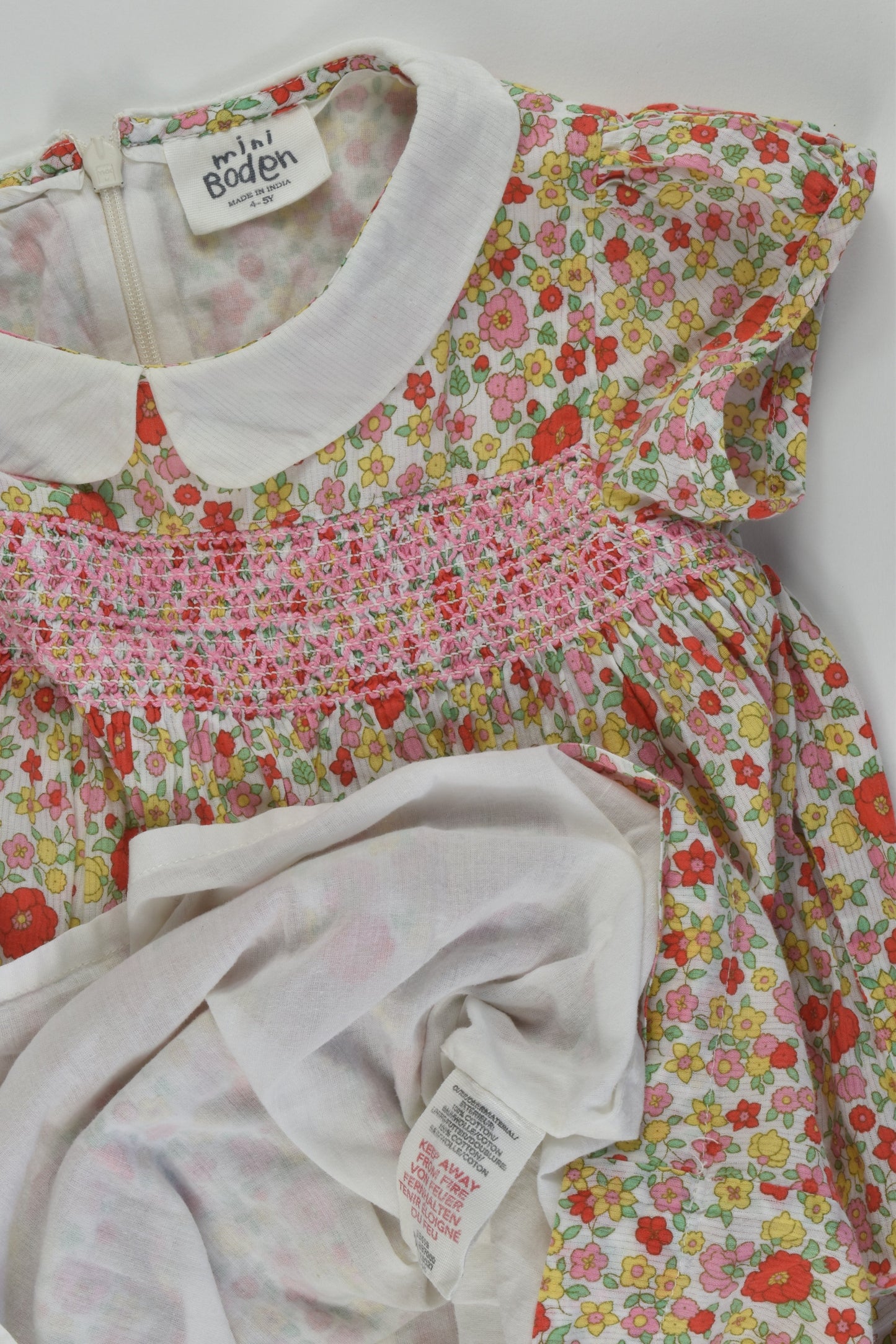 Mini Boden Size 4-5 Smocked Lined Liberty Print Dress