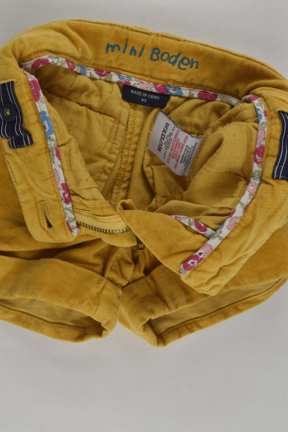 Mini Boden Size 4 Stretchy Cord Shorts