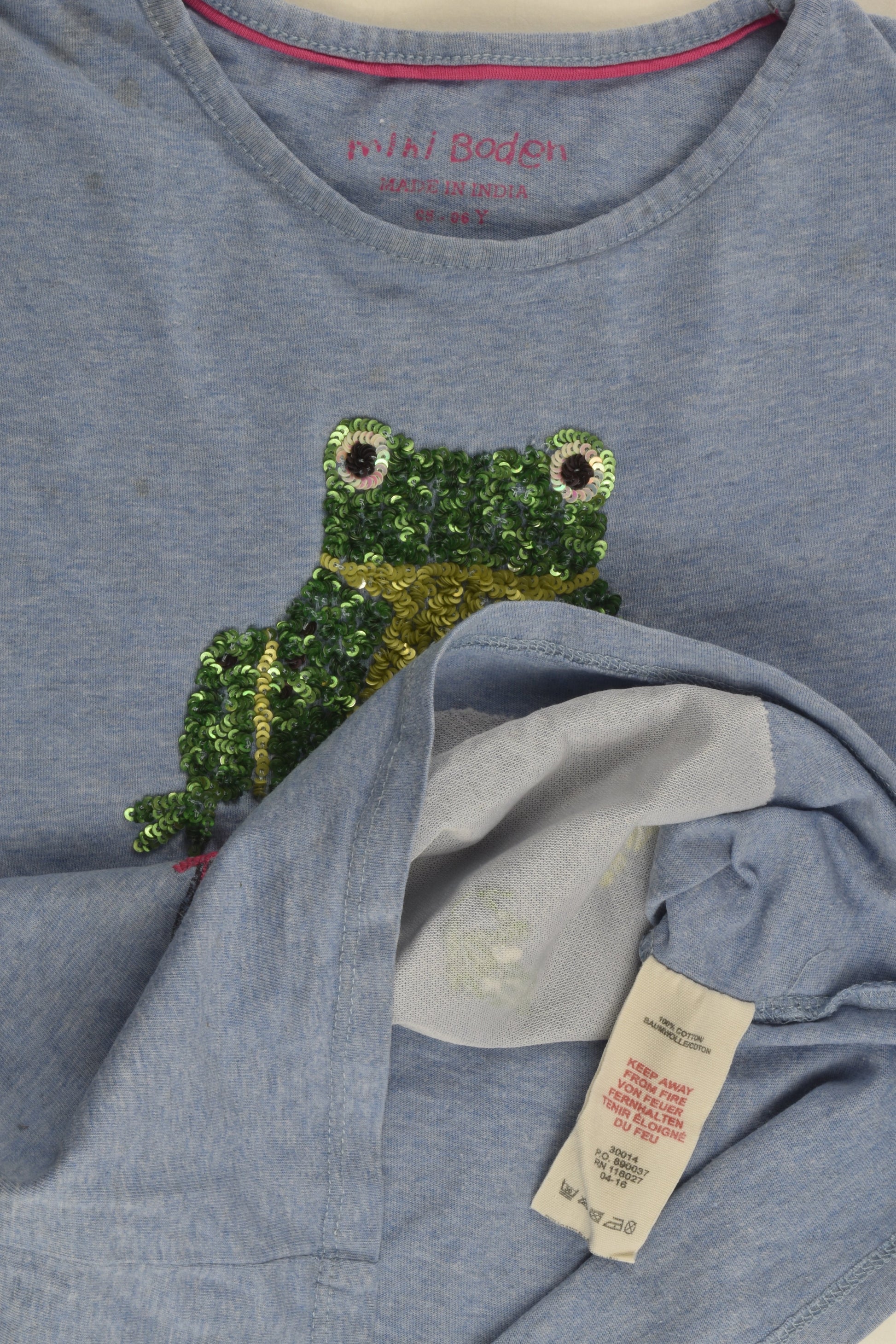 Mini Boden Size 5-6 Frog T-shirt
