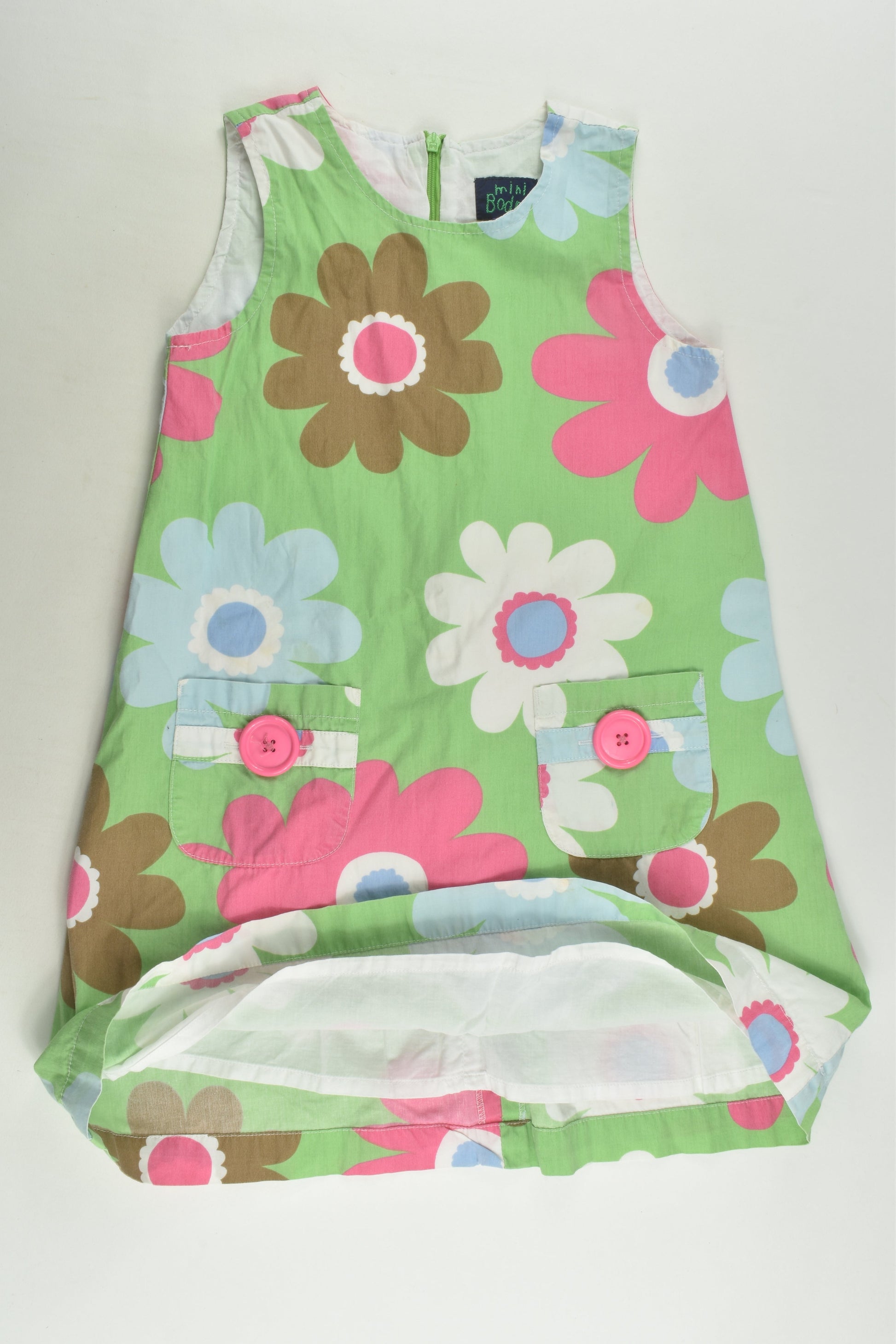 Mini Boden Size 5-6 Lined Retro Flowers Dress