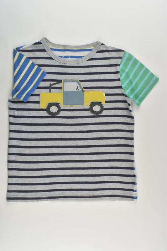 Mini Boden Size 6-7 Striped Car T-shirt