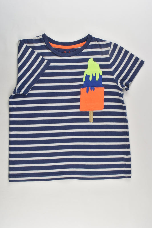 Mini Boden Size 7-8 (128 cm) Striped Ice Cream Pocket T-shirt