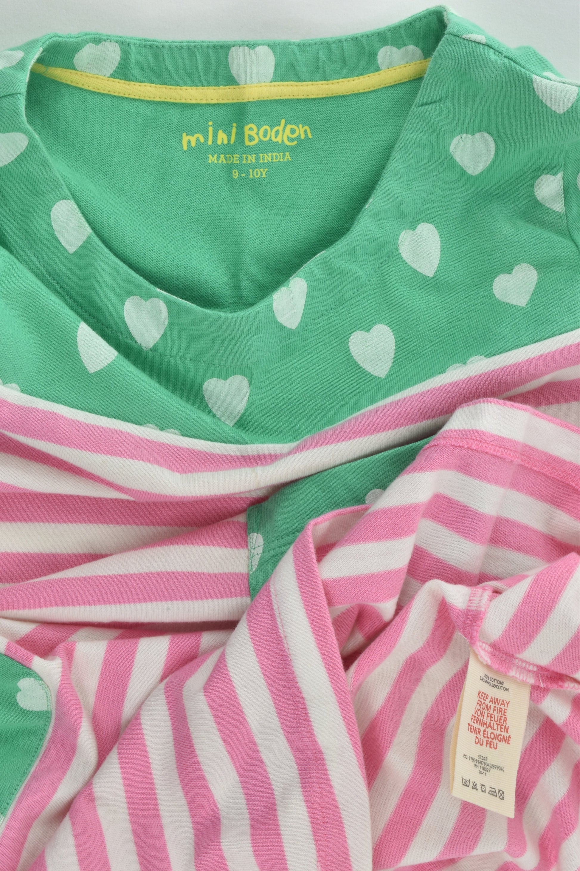 Mini Boden Size 9-10 Stripes and Love Hearts Dress