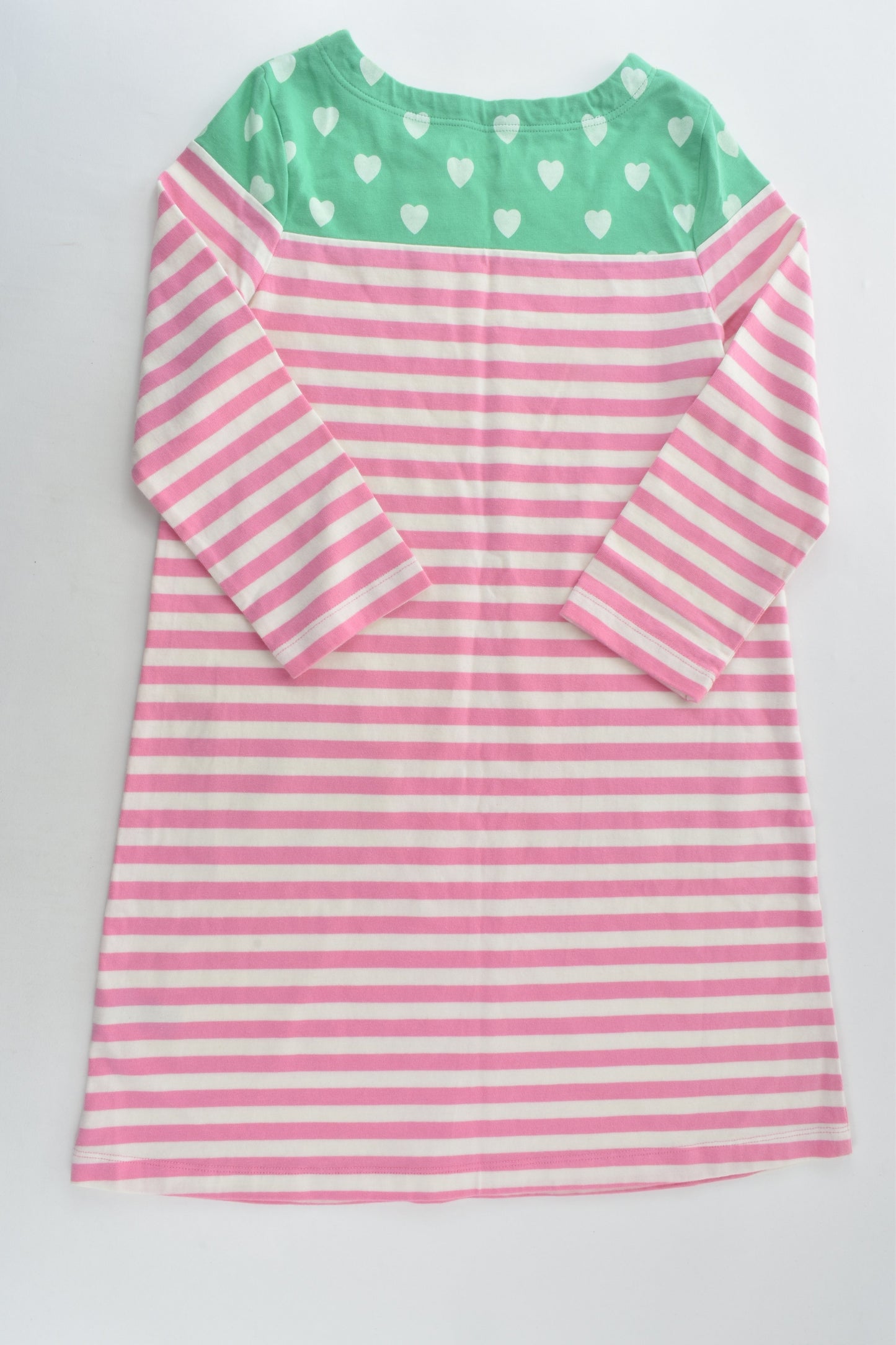 Mini Boden Size 9-10 Stripes and Love Hearts Dress