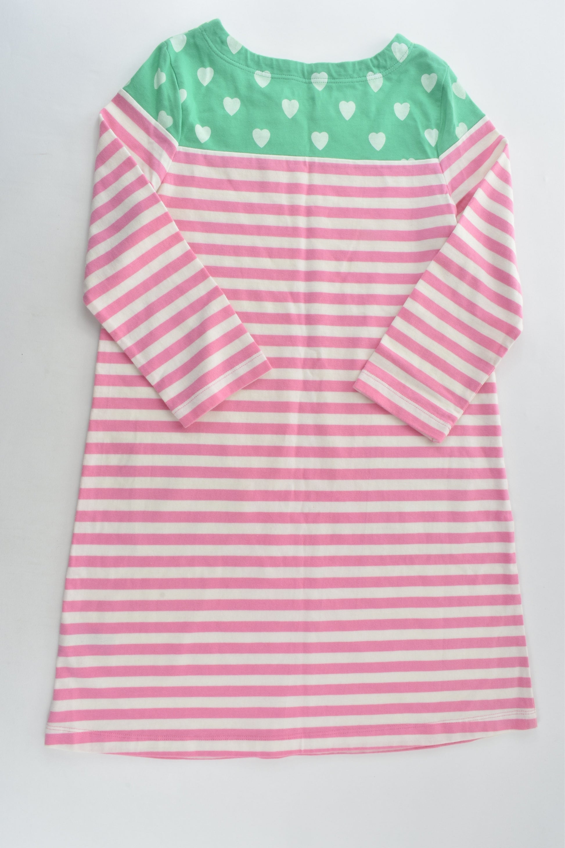 Mini Boden Size 9-10 Stripes and Love Hearts Dress