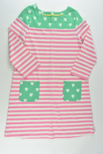 Mini Boden Size 9-10 Stripes and Love Hearts Dress