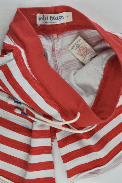 Mini Boden Size 9 Lightweight Red Stripes Shorts