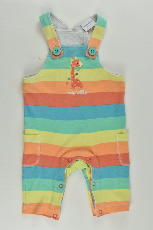 Mini Club Size 0000 (Newborn) Striped Giraffe Overalls