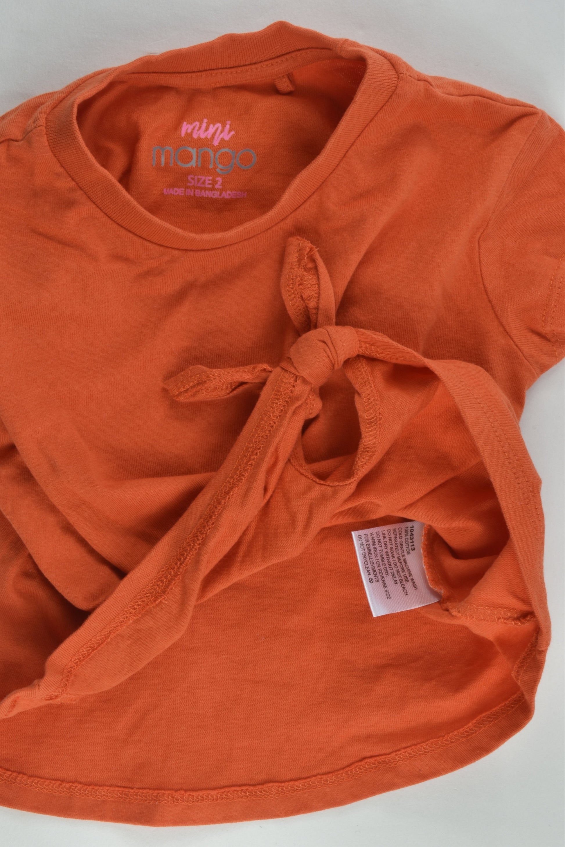 Mini Mango Size 2 Tie Front T-shirt x3