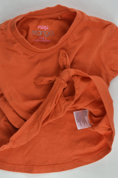 Mini Mango Size 2 Tie Front T-shirt x3