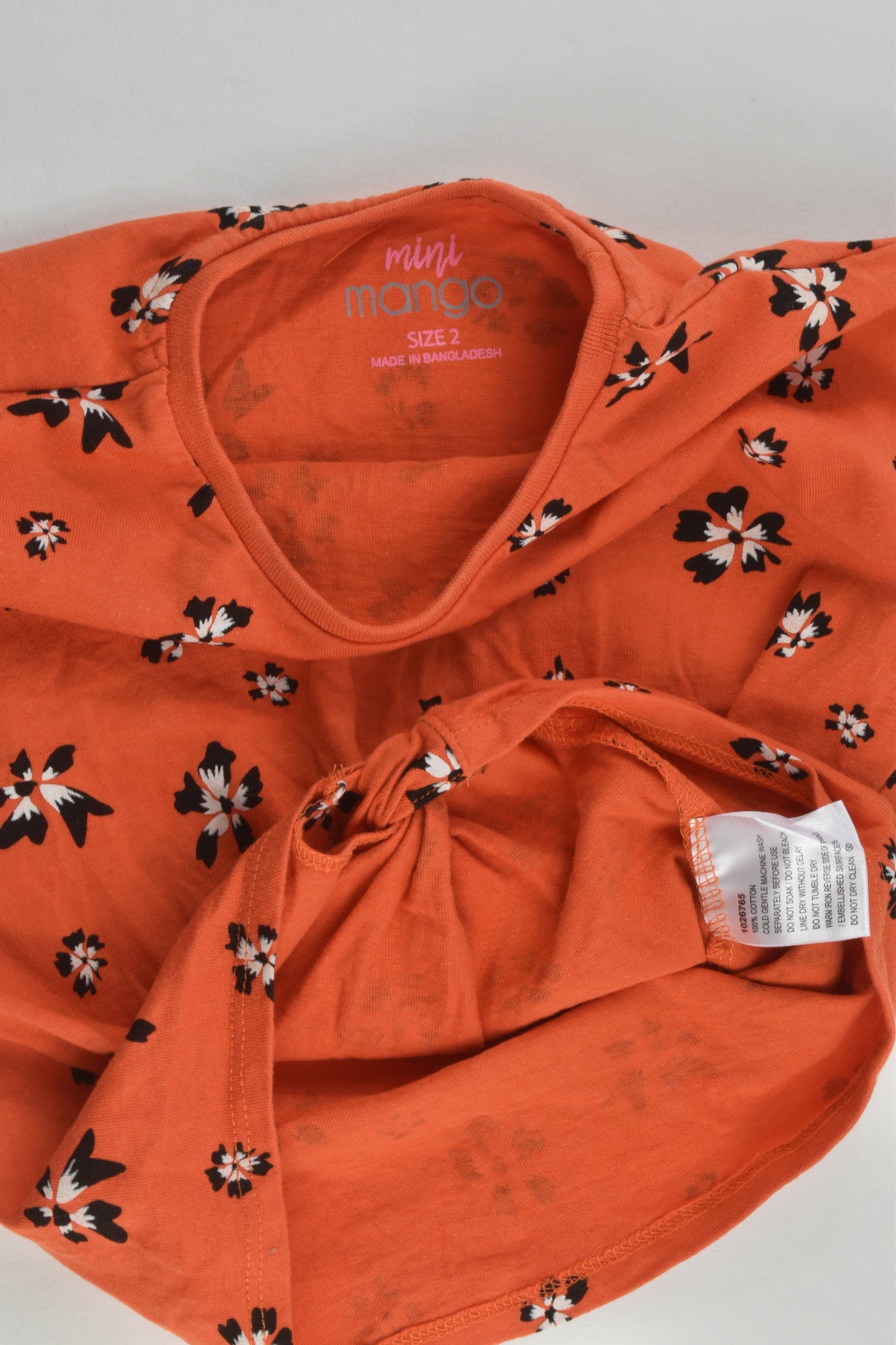 Mini Mango Size 2 Tie Front T-shirt x3