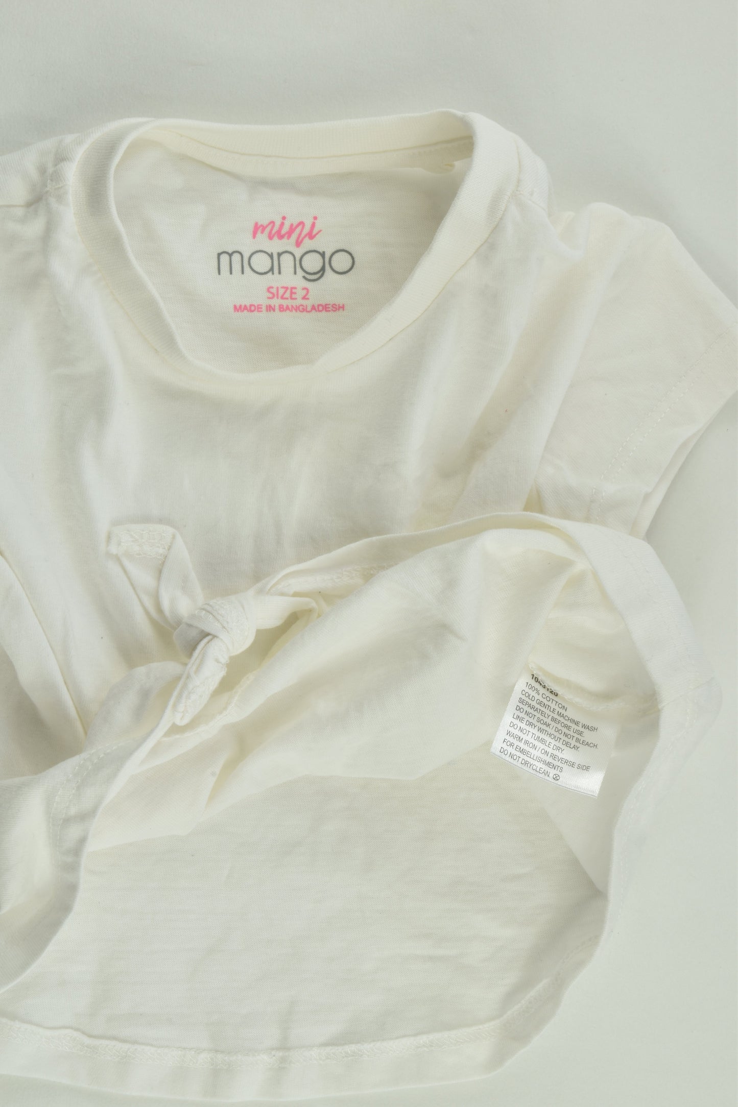 Mini Mango Size 2 Tie Front T-shirt x3