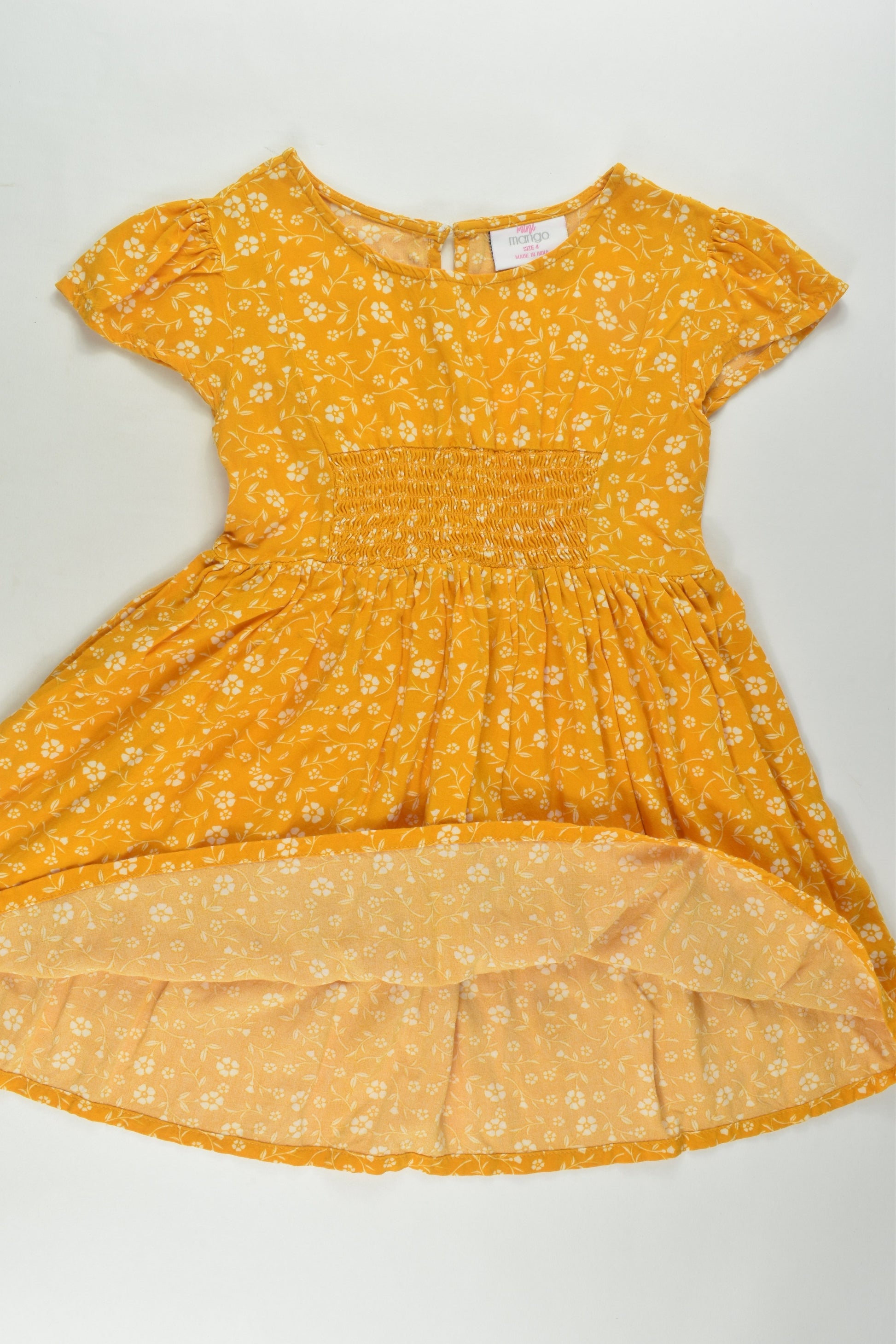 Mini Mango Size 4 Floral Viscose Dress
