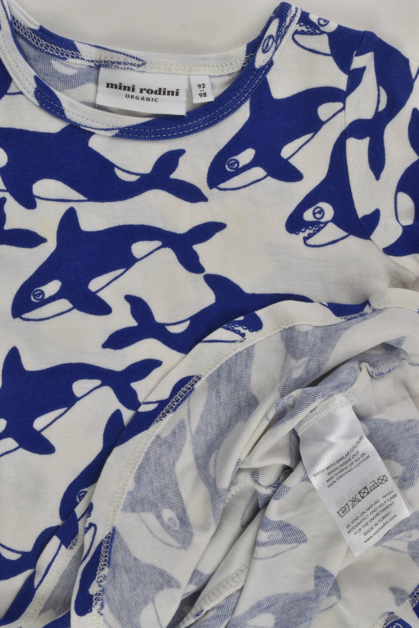 Mini Rodini Size 2-3 (92-98 cm) Orca Wales Dress